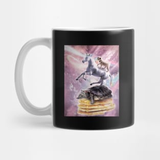 Flying Laser Unicorn Pug On Turtle On Pancakes Mug